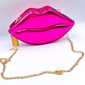 Pink Lip-Shaped Women's Bag